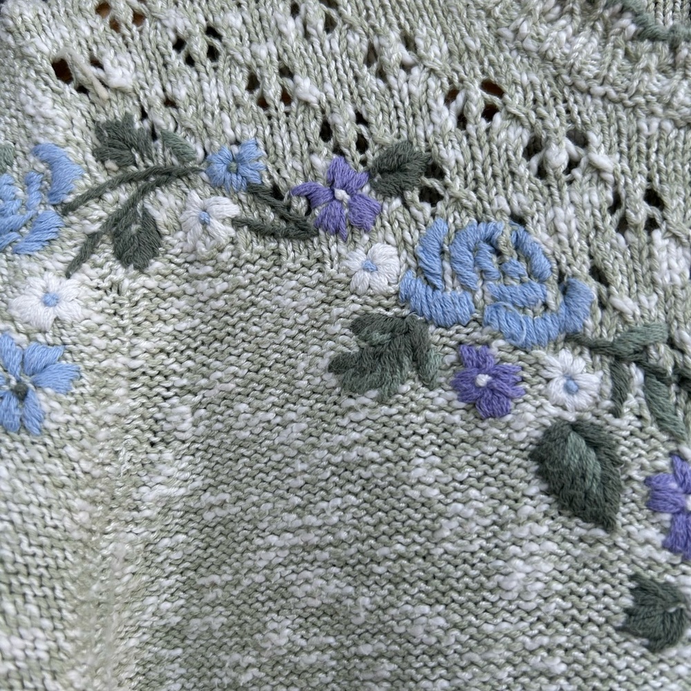 Vintage Northern Reflections Floral Embroidered Cardigan - Size S - Cotton mix - Picture 5 of 9
